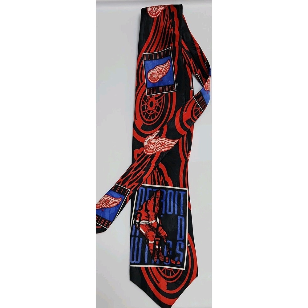 Detroit Red Wings Neck Tie NHL Hockey RM Sport Ralph Marlin Silk 1993 Vintage